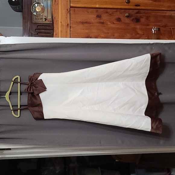 Sweet Kids USA Other - Sweet Kids‎ USA Girls Formal Dress Maxi Brown/Cream Lace Up Zip Crinoline Sz 7